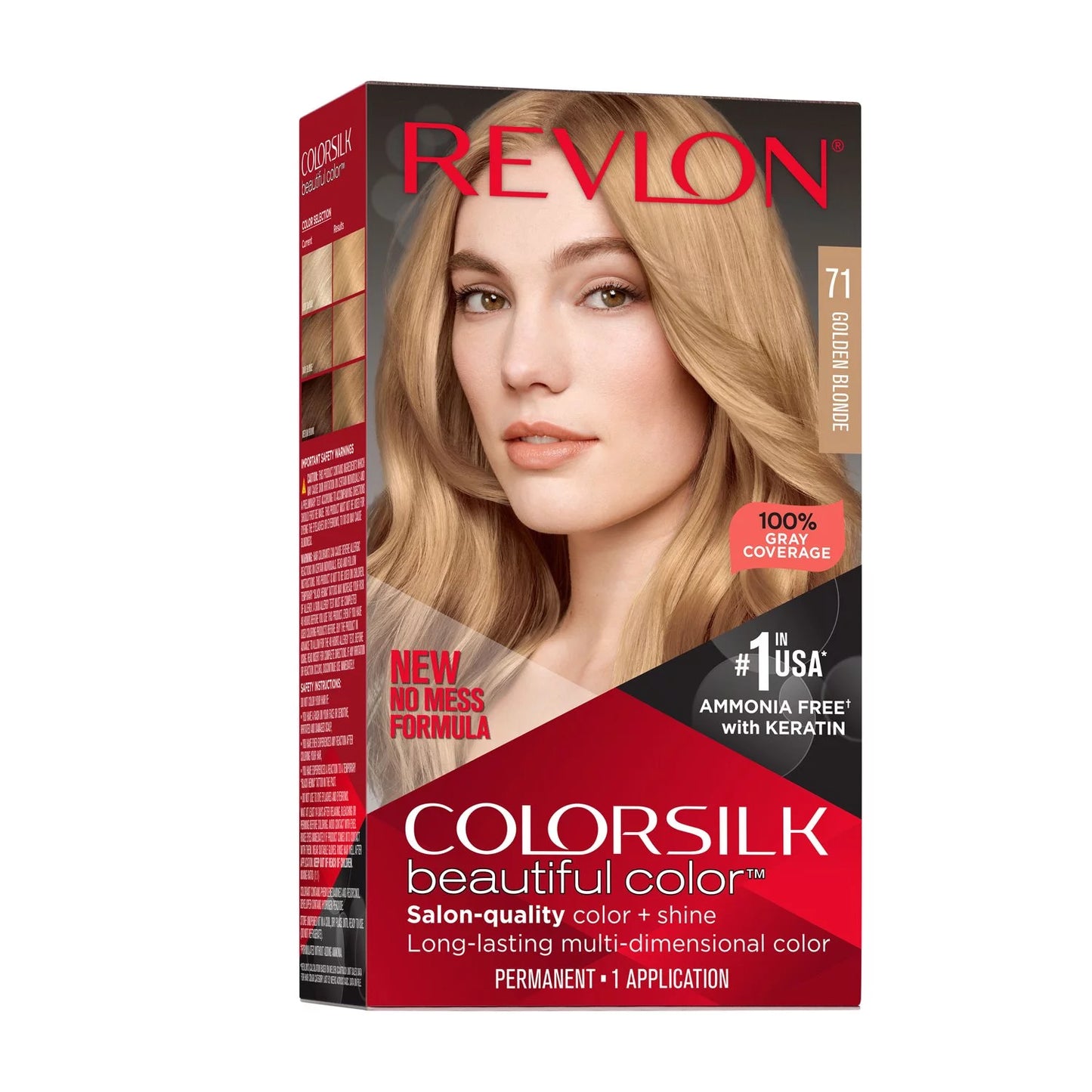 Revlon Colorsilk Long Lasting Permanent Hair Color, 071 Golden Blonde