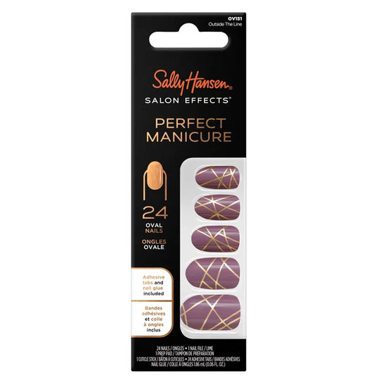 Sally Hansen Perfect Manicure Press on Nail Kit, Oval, 24pcs Multiple Styles Available!