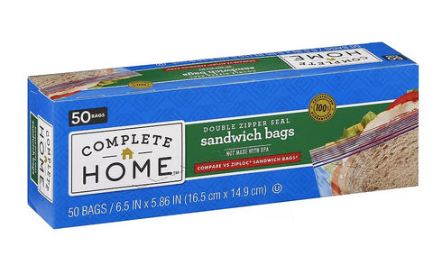 Complete Home Fold & Close Sandwich Bags 150ct