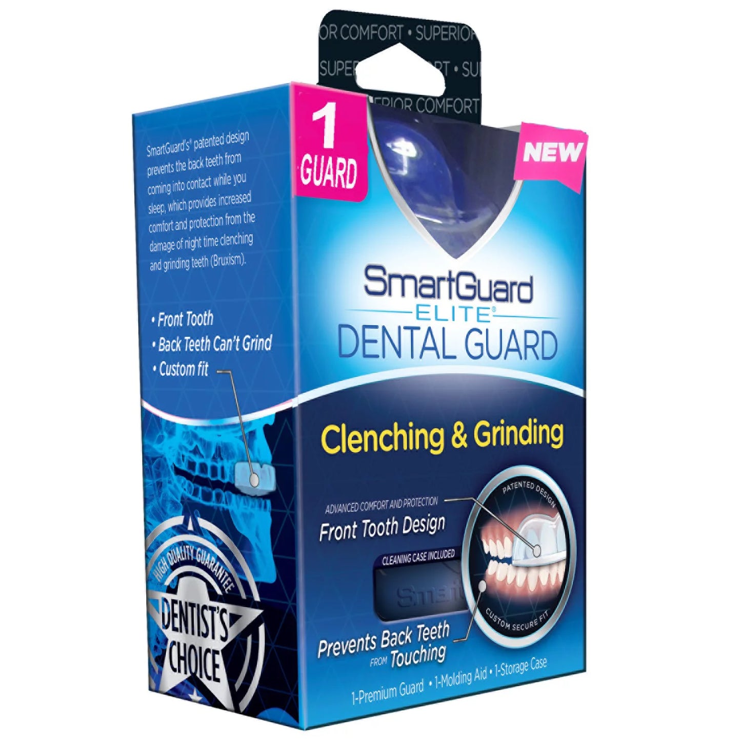 SmartGuard Elite Dental Guard For Clenching & Grinding 1 Guard and Case***