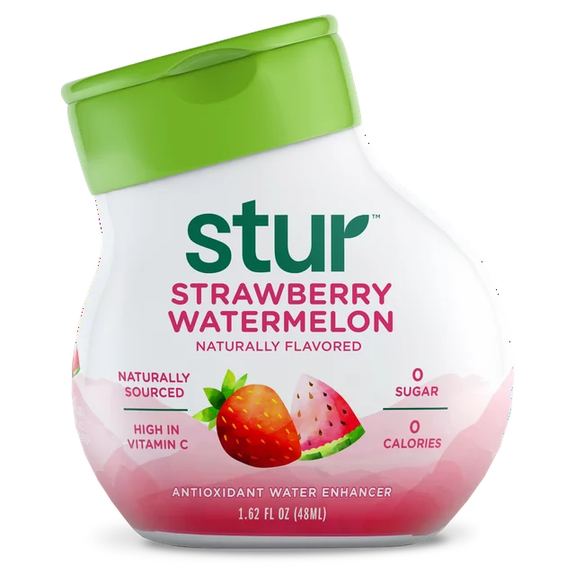 Mezcla para bebida potenciadora de agua líquida Simply Strawberry Watermelon de Stur, 1,62 fl oz, sin azúcar, cero calorías