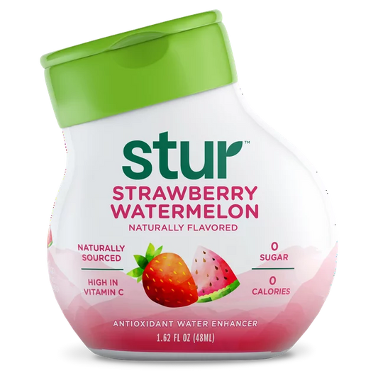 Mezcla para bebida potenciadora de agua líquida Simply Strawberry Watermelon de Stur, 1,62 fl oz, sin azúcar, cero calorías