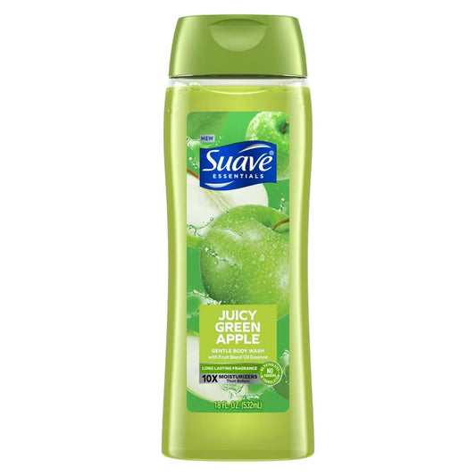 Gel de baño suave Suave Essentials, manzana verde jugosa, 18 oz