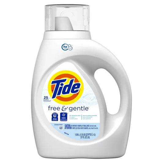 Tide Free & Gentle Liquid Laundry Detergent, 25 Loads 34 fl oz