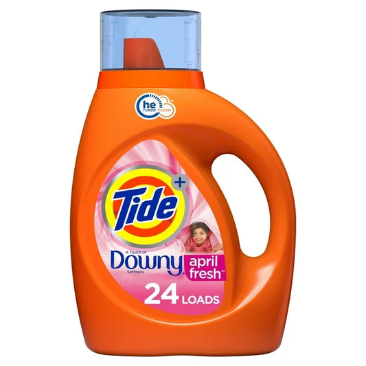 Tide Plus Downy, detergente líquido para ropa, abril fresco, 34 fl oz, 24 cargas