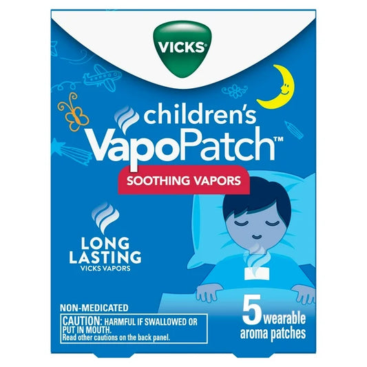 Vicks VapoPatch con vapores Vicks calmantes de larga duración para niños mayores de 6 años, 5 unidades