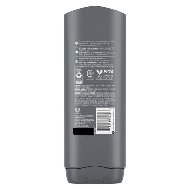 Gel de baño Dove Men+Care Revive de 18 oz***