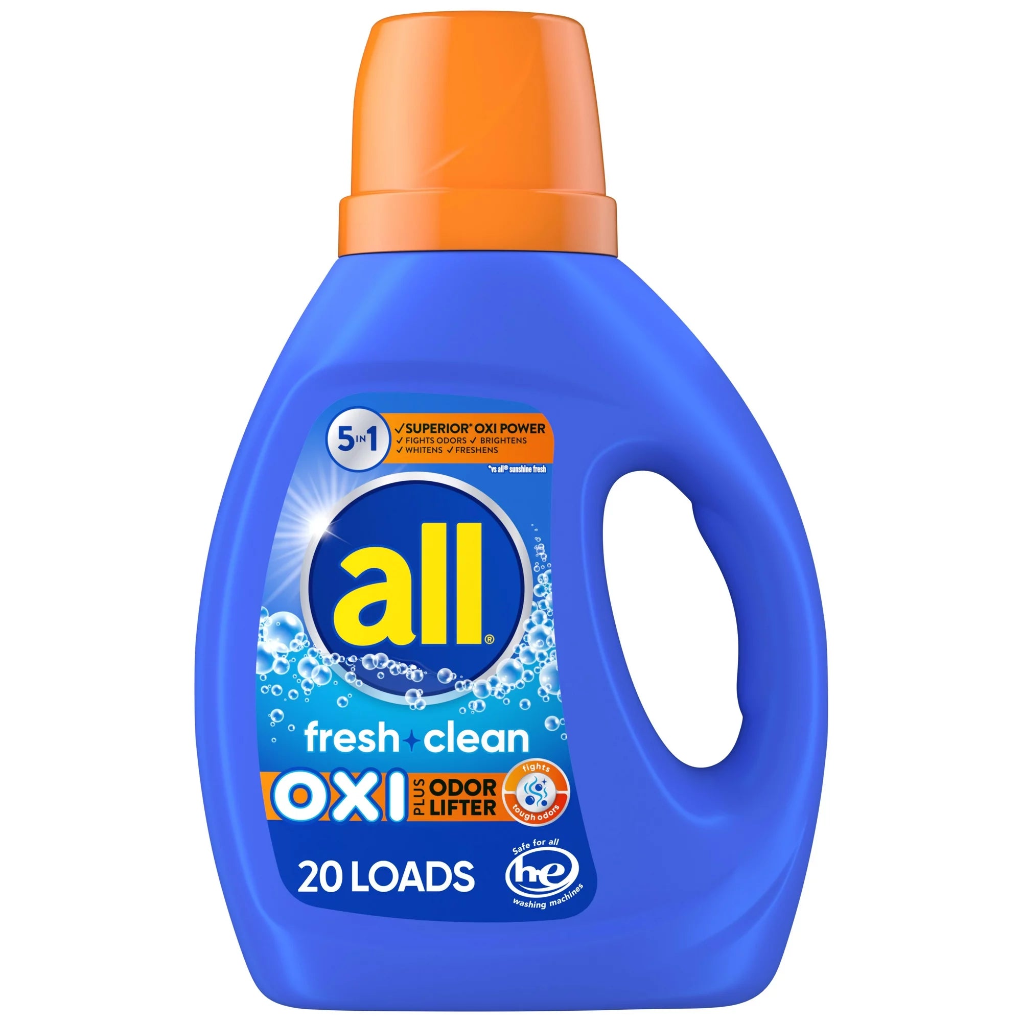All Liquid Laundry Detergent, Fresh Clean Oxi plus Odor Lifter, 36 fl