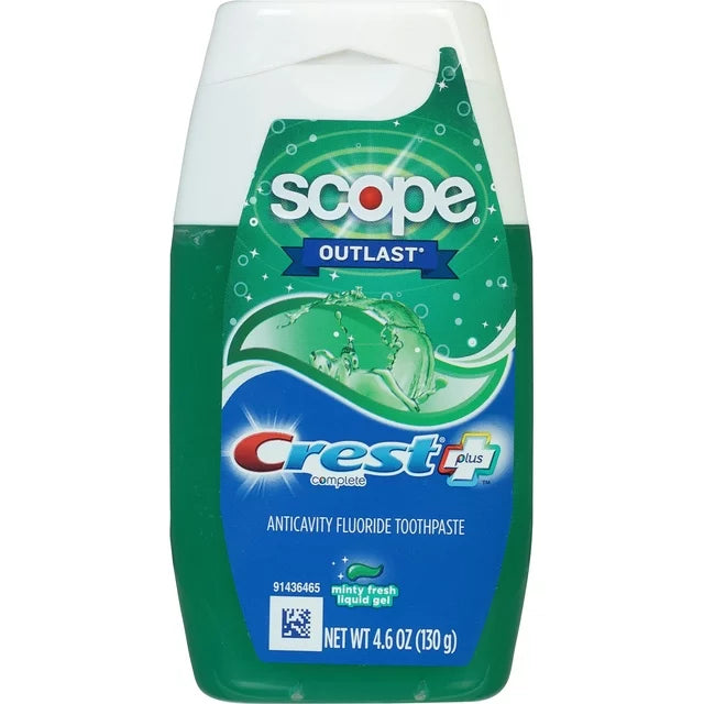 Pasta de dientes Crest Complete Plus Minty Fresh Liquid GEL Scope Outlast 4.6oz