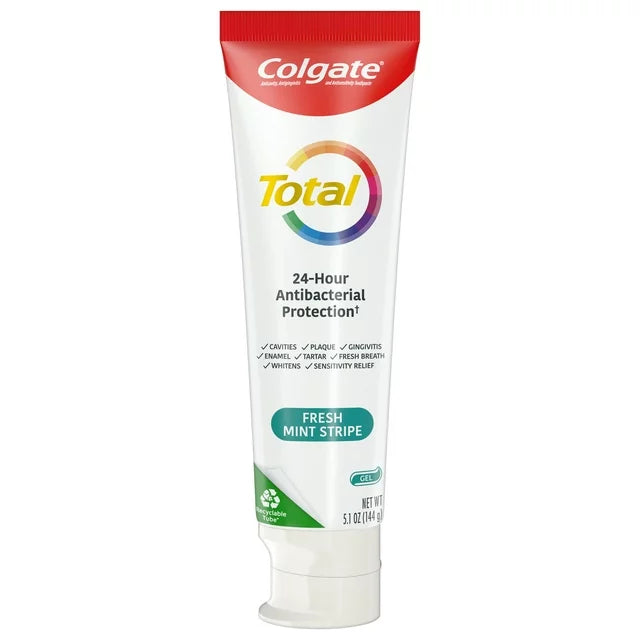 Colgate Total Fresh Mint Stripe Gel Toothpaste, Mint, 1 Pack, 5.1 Oz Tube***