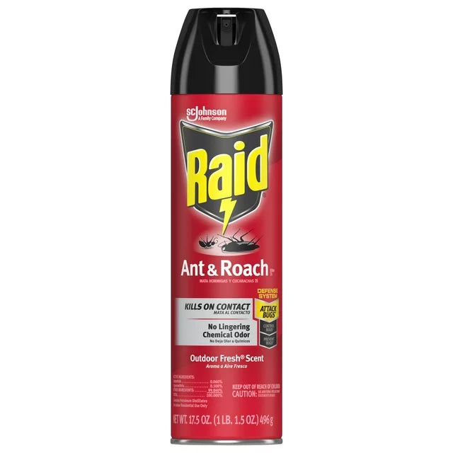 Raid Ant & Roach, Aerosol Bug Spray, Outdoor Fresh Scent, 17.5 oz