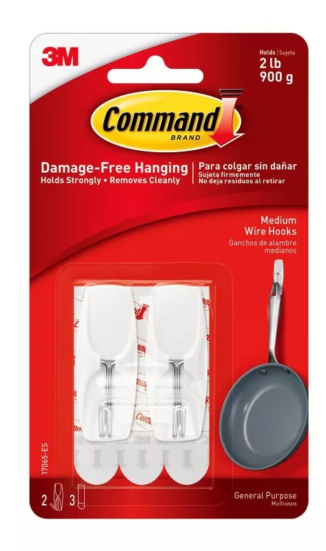 Command Medium Sized Wire Toggle Decorative Hook White 2ct