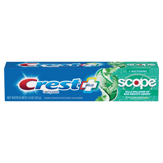 Pasta de dientes blanqueadora completa Crest + Scope - Frescura mentolada 5,4 oz***