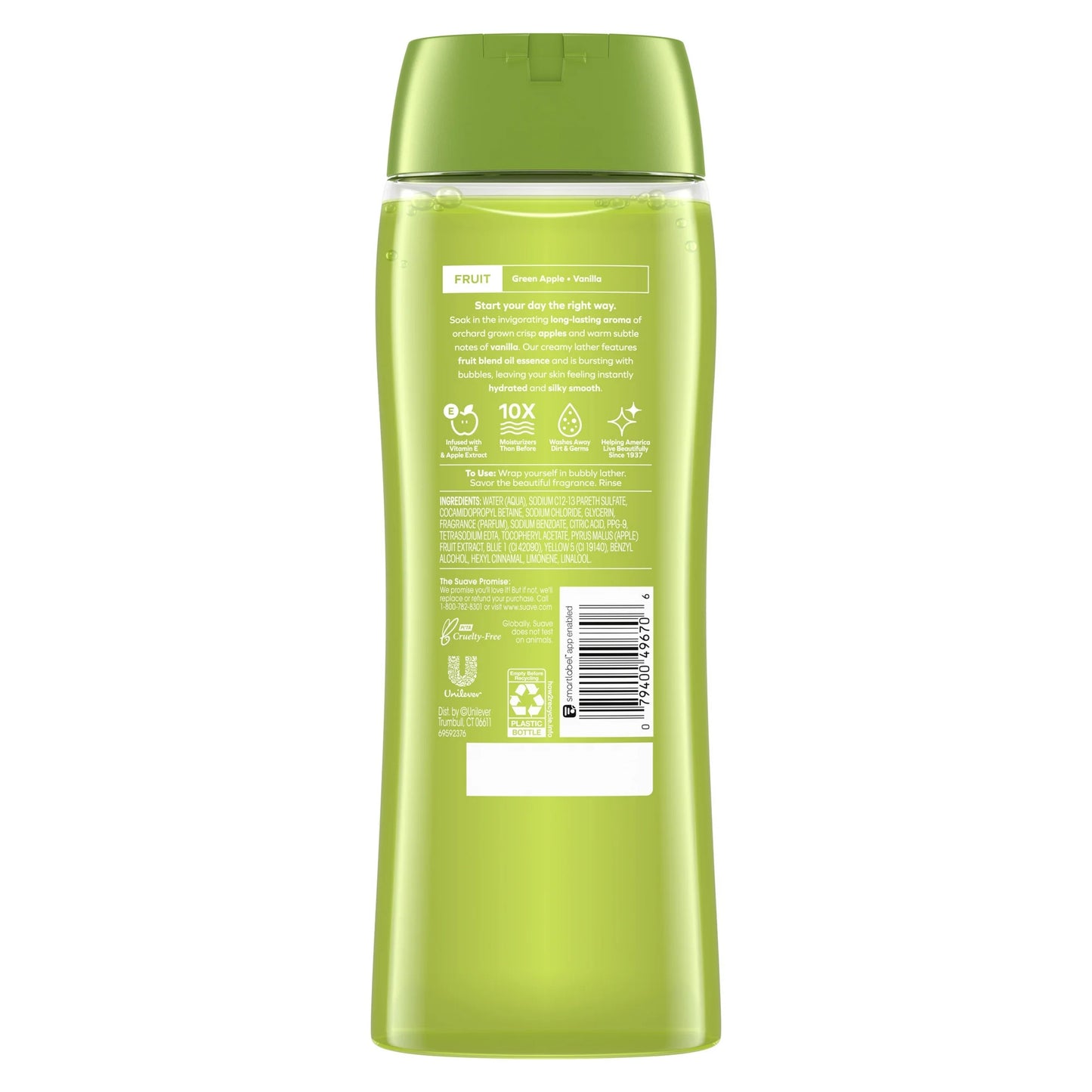 Suave Essentials Gentle Body Wash, Juicy Green Apple, 18 oz