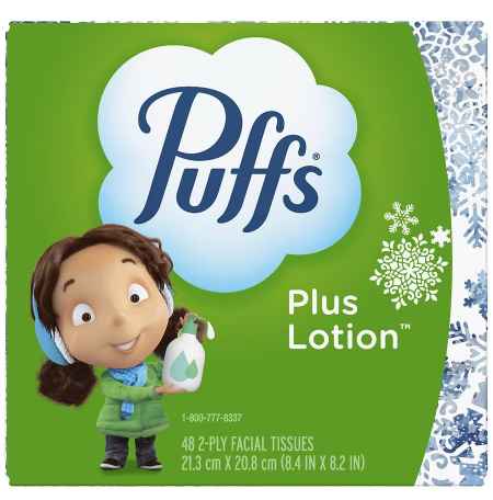 Cubo de pañuelos en loción Puffs Plus, 48 ​​unidades