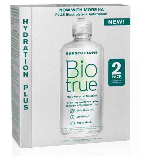 Bio True Hydration Plus 接觸溶液 2 件裝