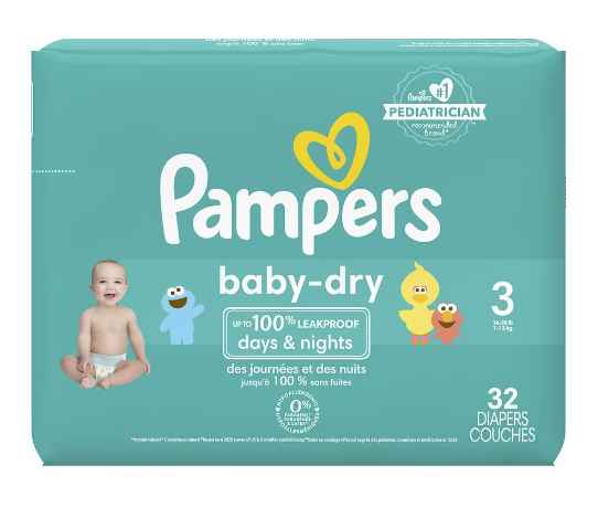 Pampers Baby Dry Diapers Jumbo Bags 21-32ct (click for all size options)