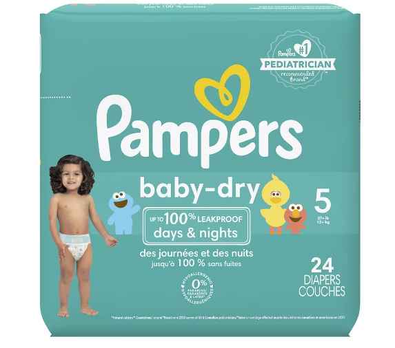 Pampers Baby Dry Diapers Jumbo Bags 21-32ct (click for all size options)