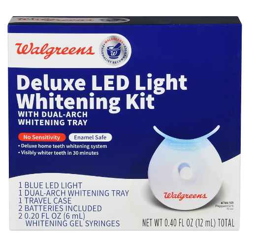 Kit de blanqueamiento dental con luz LED de lujo de Walgreens, menta***