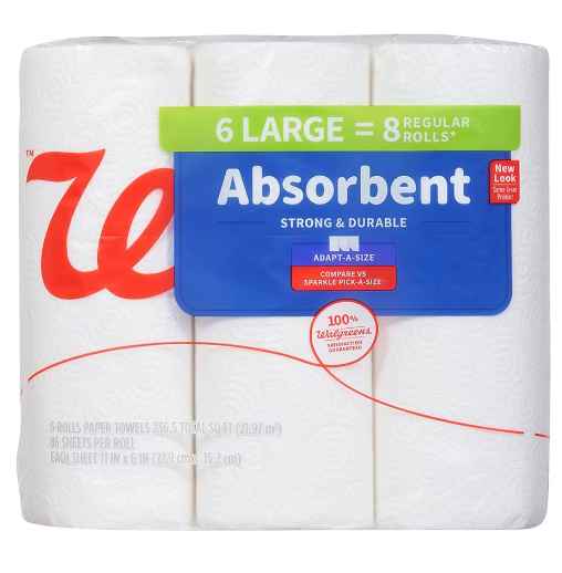 Paquete de 6 toallas de papel absorbentes de Walgreens