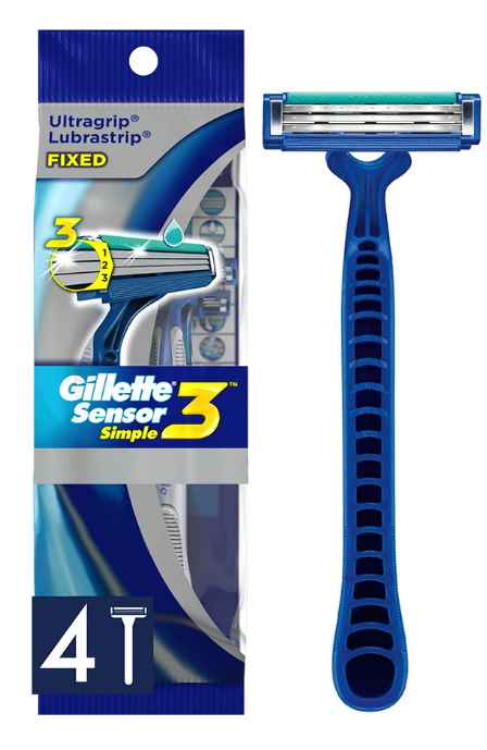 Gillette Sensor3 簡易拋棄式刮鬍刀，4CT