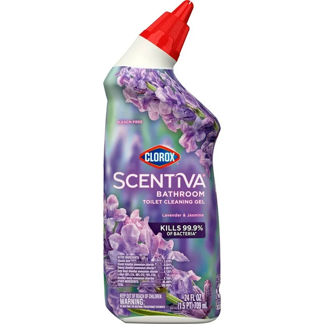 Clorox Scentiva Bathroom Toilet Cleaning Gel, Lavender and Jasmine, 24 Fluid Ounces