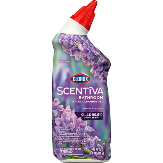 Clorox Scentiva Bathroom Toilet Cleaning Gel, Lavender and Jasmine, 24 Fluid Ounces