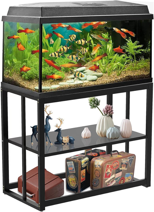 Fish Tank Stand 40 Gallon,Turtle Tank, Double Layer Metal Aquarium Stand with Storage, Turtle Tank/Reptile Terrariums 36.4" x 18.5" x 29.1"