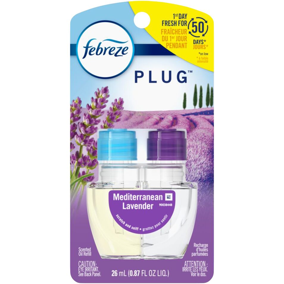 Recambio de aceite ambientador Febreze Mediterranean Lavender Fade Defy PLUG, 1 unidad