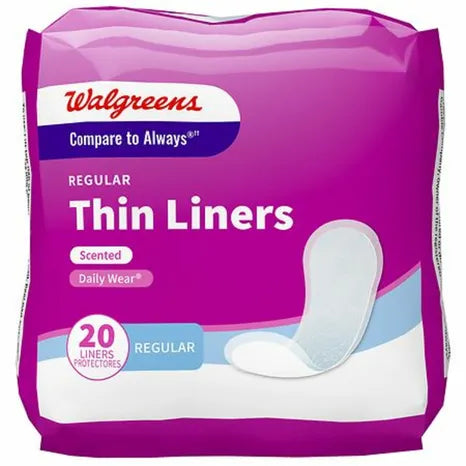 Walgreens Regular Thin Liners Scented - 20.0 ea