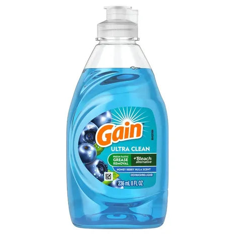 Gain Ultra Dishwashing Liquid Dish Soap, Honeyberry Hula Scent 8oz