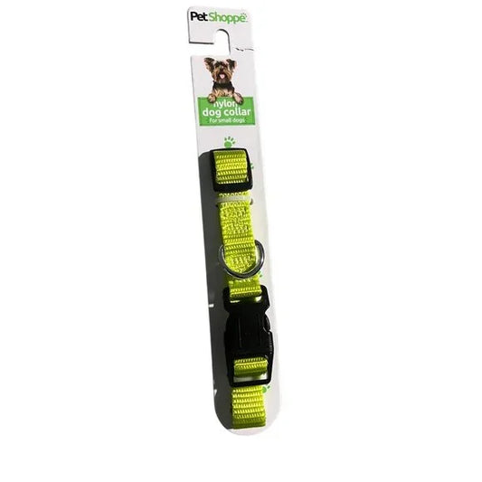 Petshoppe Collar de nailon para perros pequeño de 10 a 16 pulgadas (varios colores)