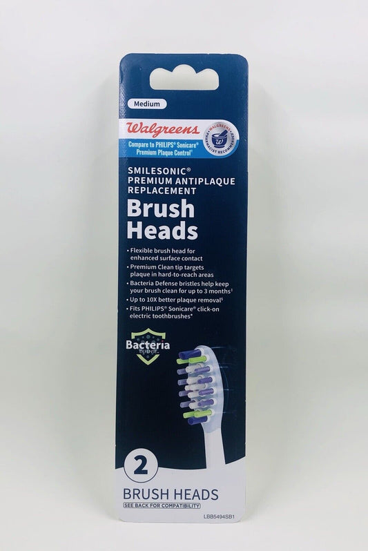 Cabezales de repuesto para cepillos de dientes Smilesonic de Walgreens para Sonicare, 2 unidades***