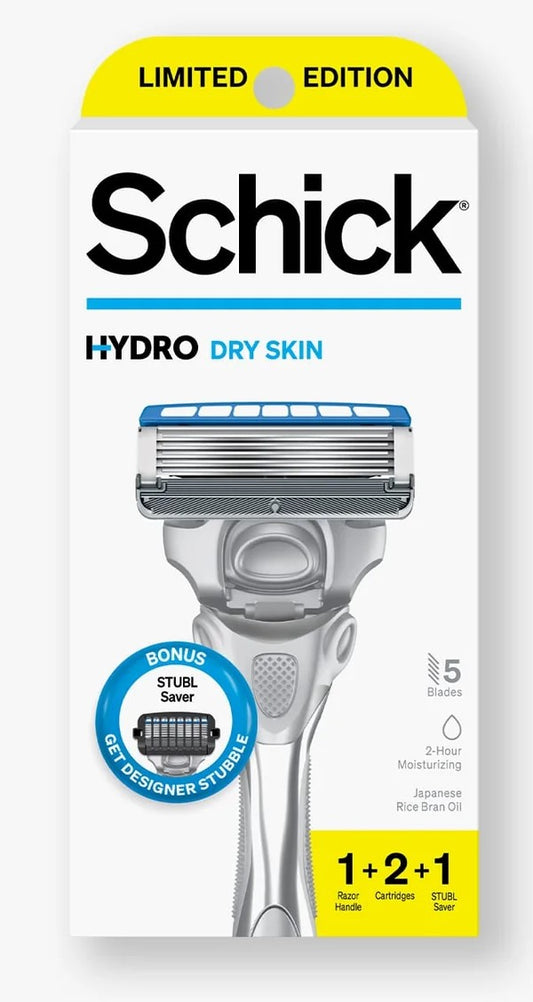 Schick Hydro Dry Skin Limited Edition with Stubl Saver & 2 Cartridges***